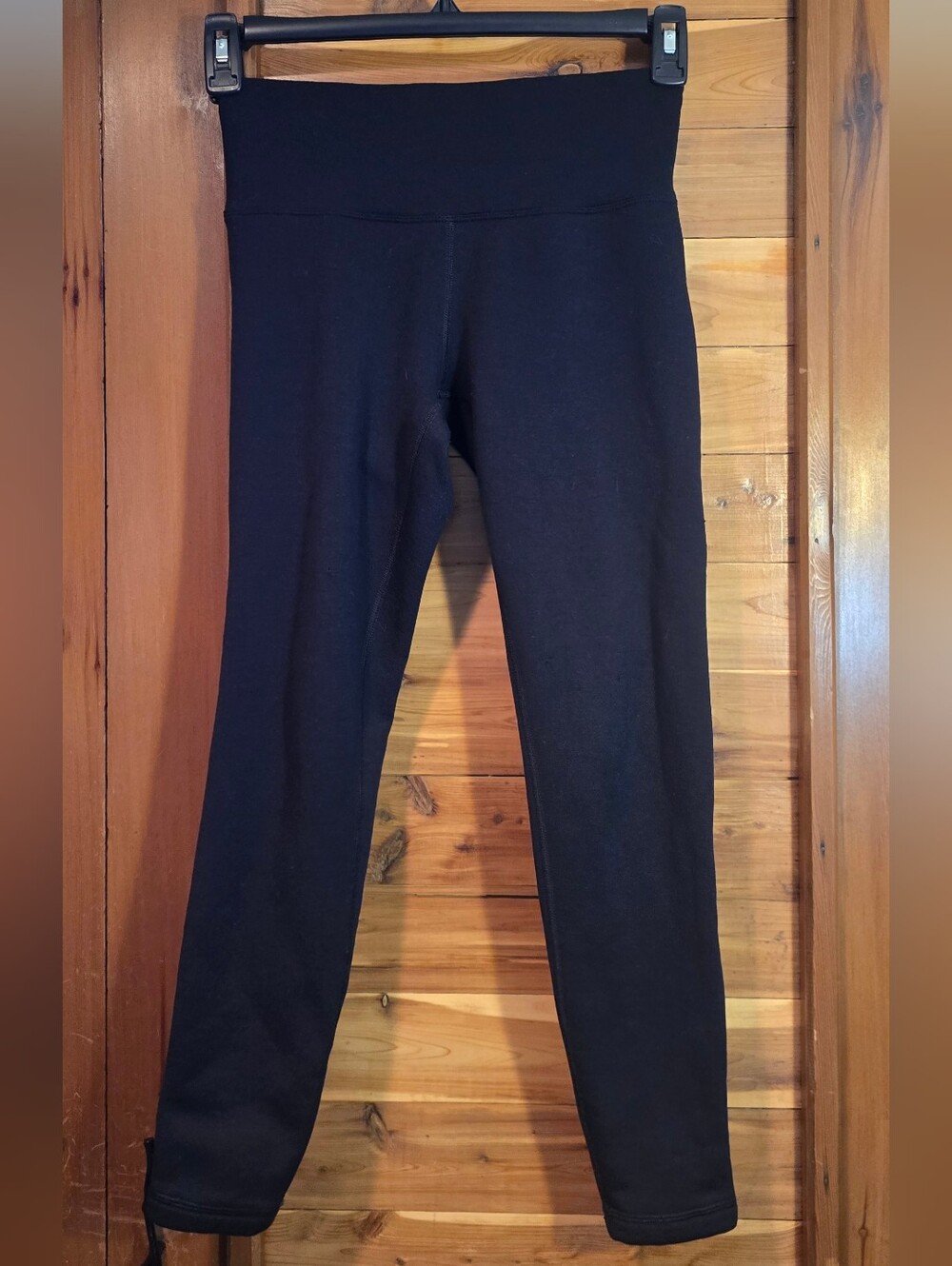 Athleta Black Fleece Lined Leggings with Wide Waistband
